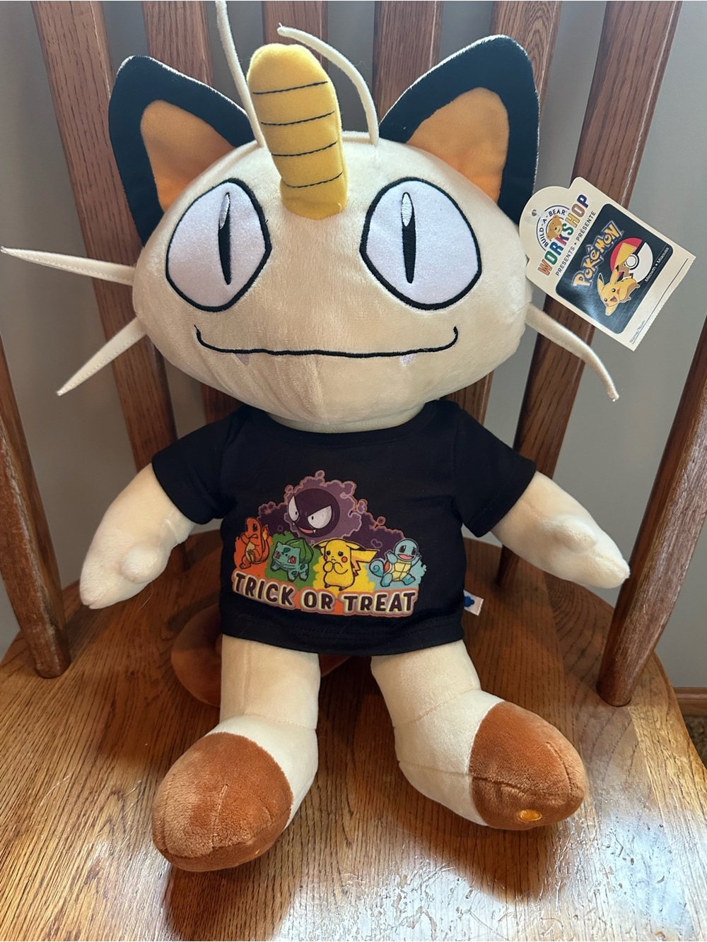 Build a Bear Pokemon Meowth Plush BABW Nintendo Halloween Shirt